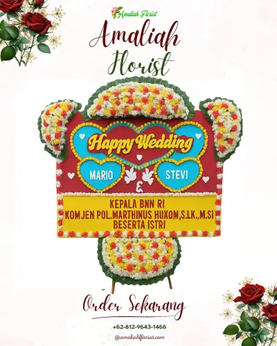 Karangan Papan Bunga Pernikahan di Pengejaran